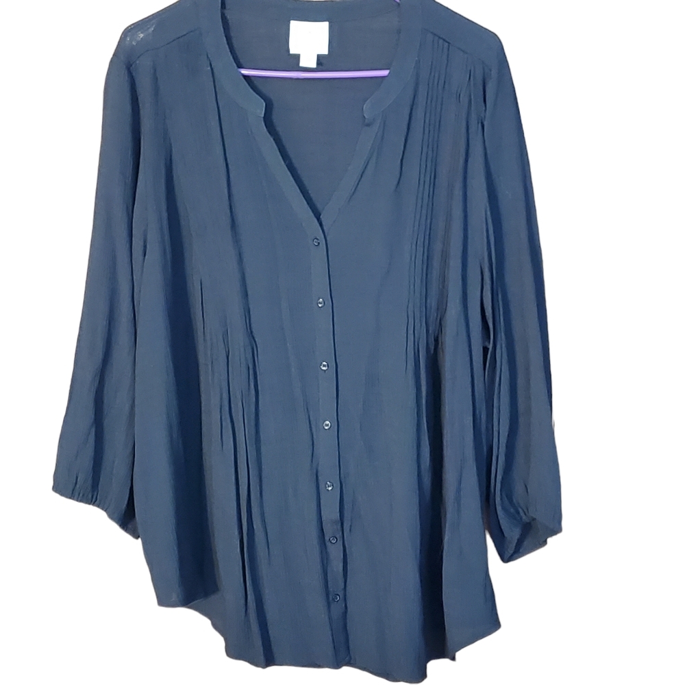 Semi sheer peasant top